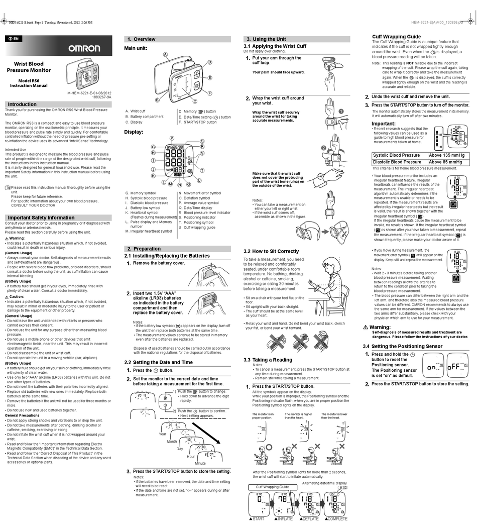 User manual Omron HN-286-E (English - 30 pages)