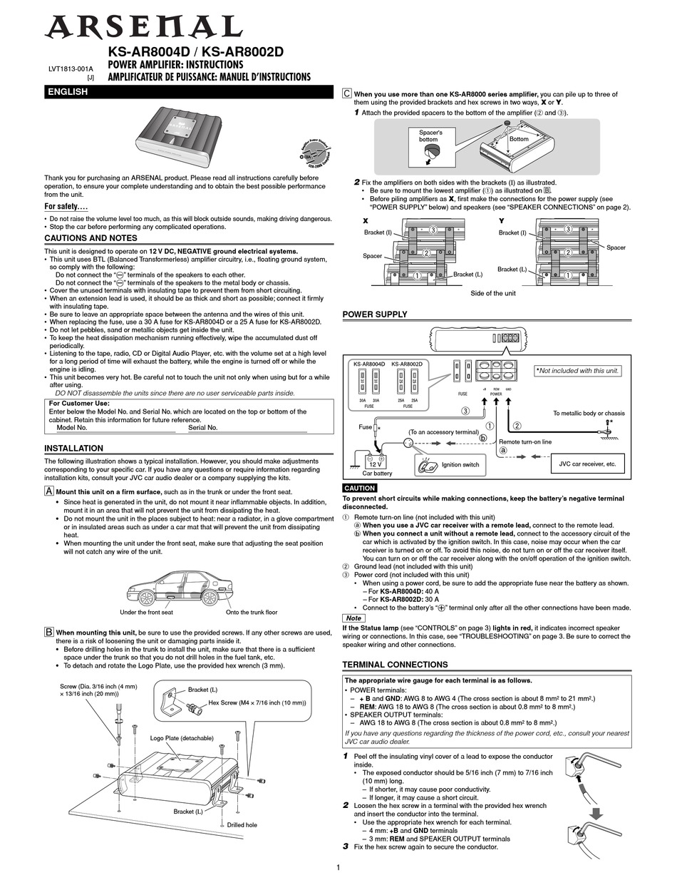 ARSENAL KS-AR8002D INSTRUCTION MANUAL Pdf Download | ManualsLib