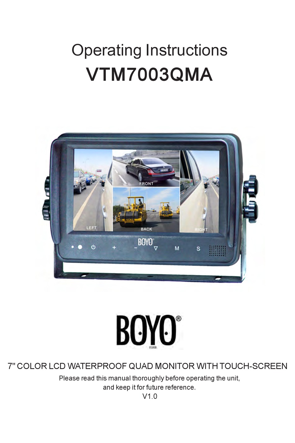 BOYO VTM7003QMA OPERATING INSTRUCTIONS MANUAL Pdf Download