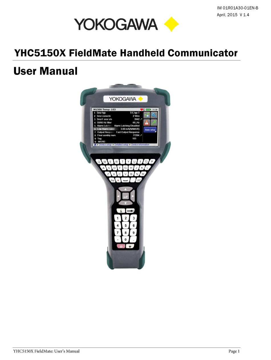 YOKOGAWA YHC5150X USER MANUAL Pdf Download ManualsLib