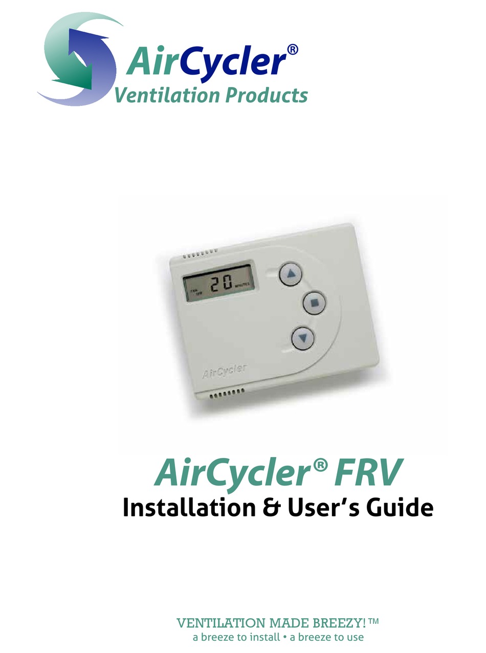 AIRCYCLER FRV INSTALLATION & USER MANUAL Pdf Download ManualsLib
