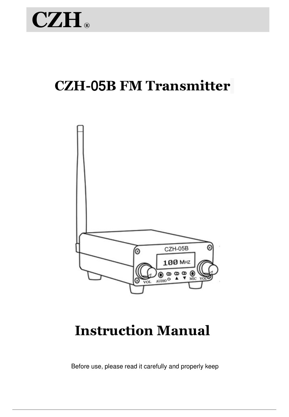 CZH -05B INSTRUCTION MANUAL Pdf Download | ManualsLib