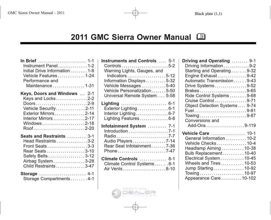 GMC SIERRA 2011 OWNER'S MANUAL Pdf Download | ManualsLib