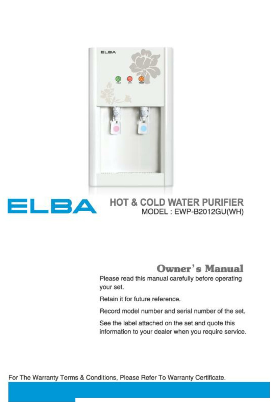 Elba hot and cold best sale water dispenser