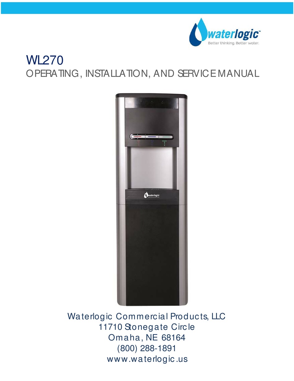 WATERLOGIC WL270 OPERATING, INSTALLATION AND SERVICE MANUAL Pdf
