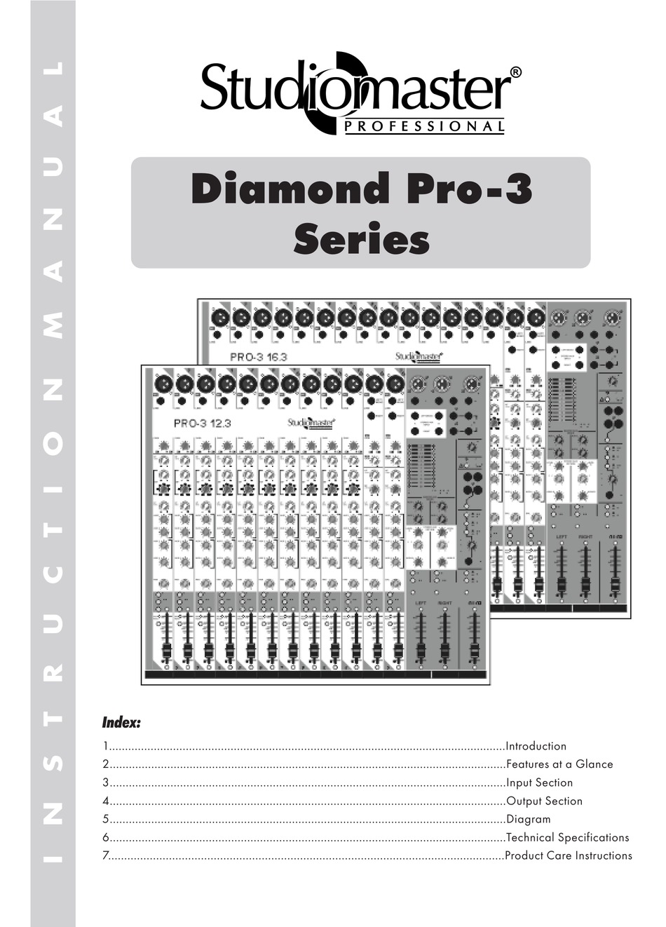 Studiomaster Diamond Pro 3 Series Instruction Manual Pdf Download Manualslib