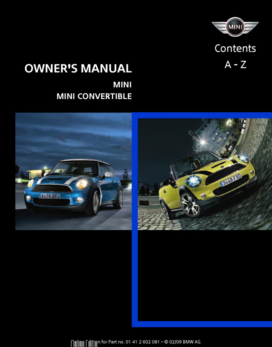 MINI CONVERTIBLE OWNER'S MANUAL Pdf Download ManualsLib