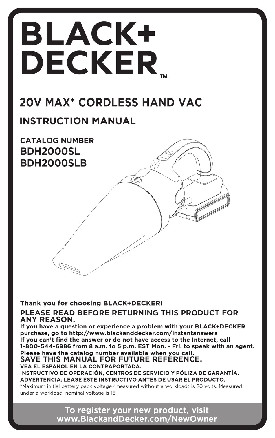 BLACK DECKER BDH2000SL INSTRUCTION MANUAL Pdf Download ManualsLib