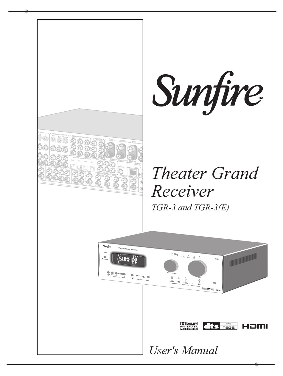 Sunfire Tgr 3 User Manual Pdf Download Manualslib