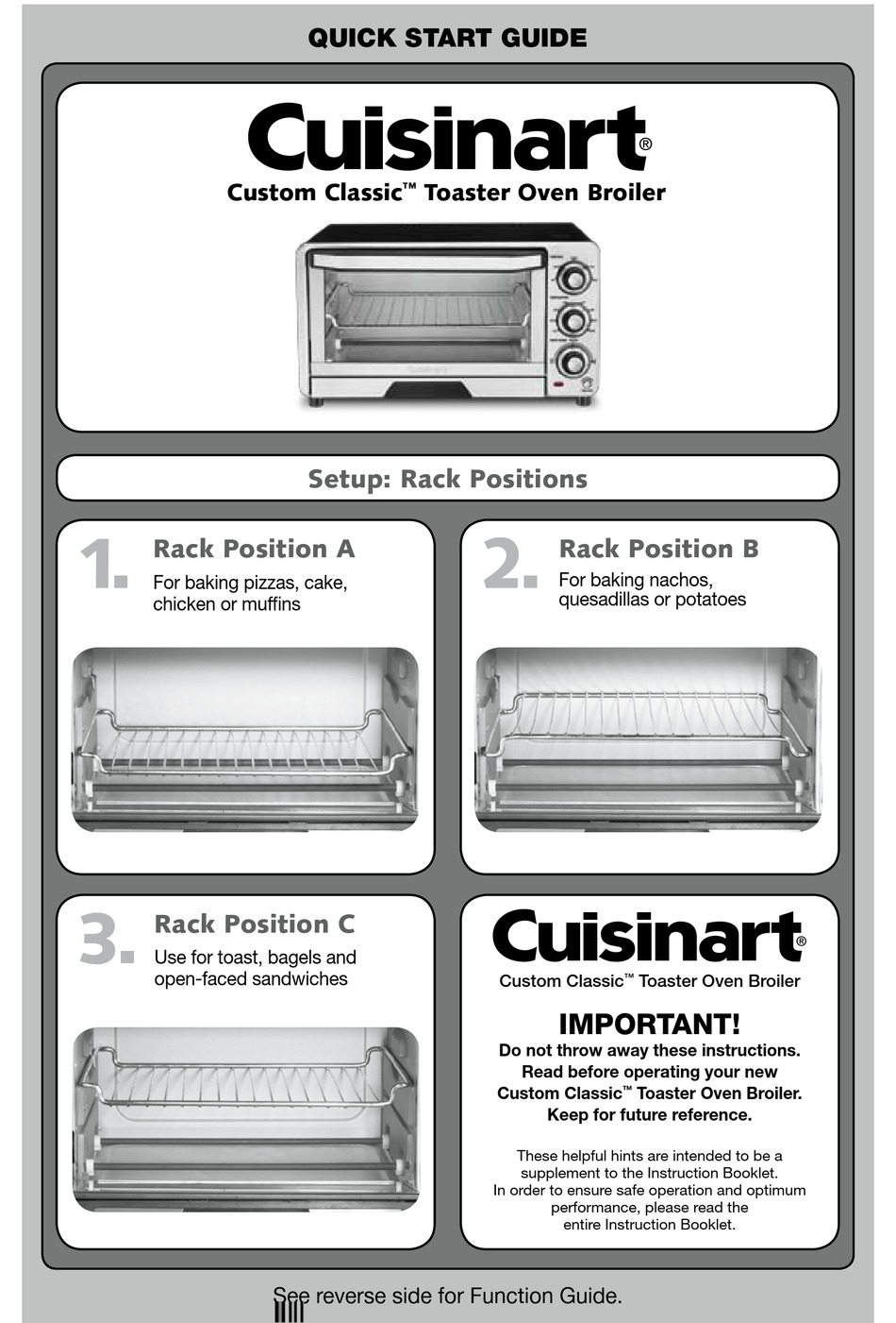 CUISINART CUSTOM CLASSIC QUICK START MANUAL Pdf Download ManualsLib   Cuisinart Custom Classic 