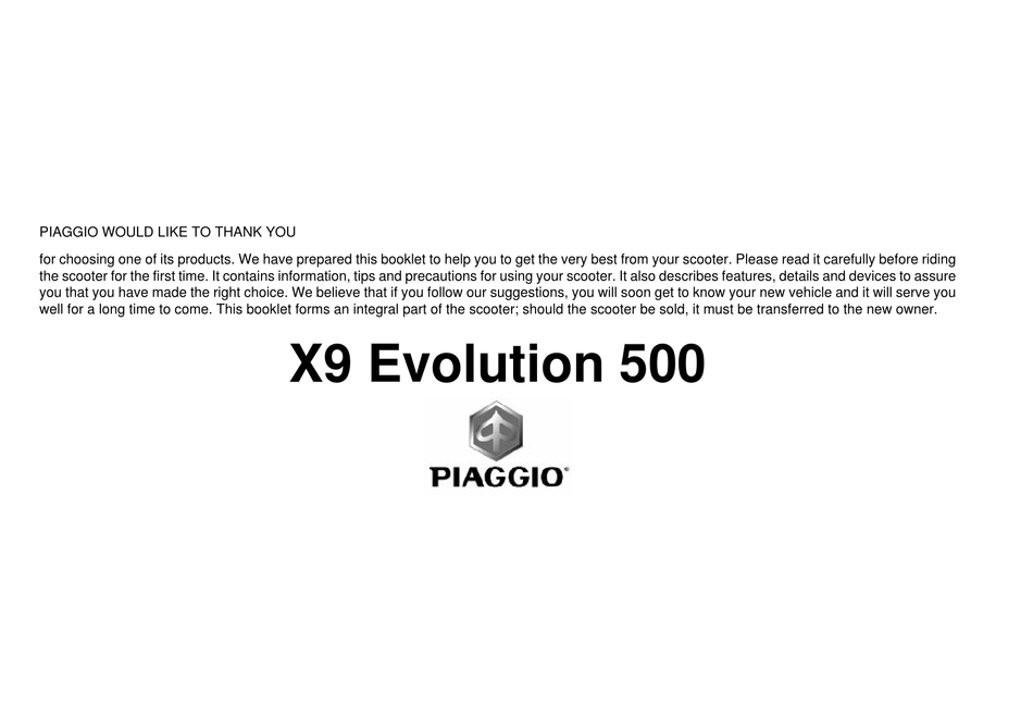 Piaggio X9 500 Street & X9 500 Evo Light Switch Low/High Beam With Passing