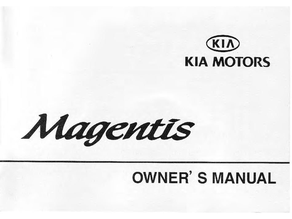 Kia Magentis Owner S Manual Pdf Download Manualslib