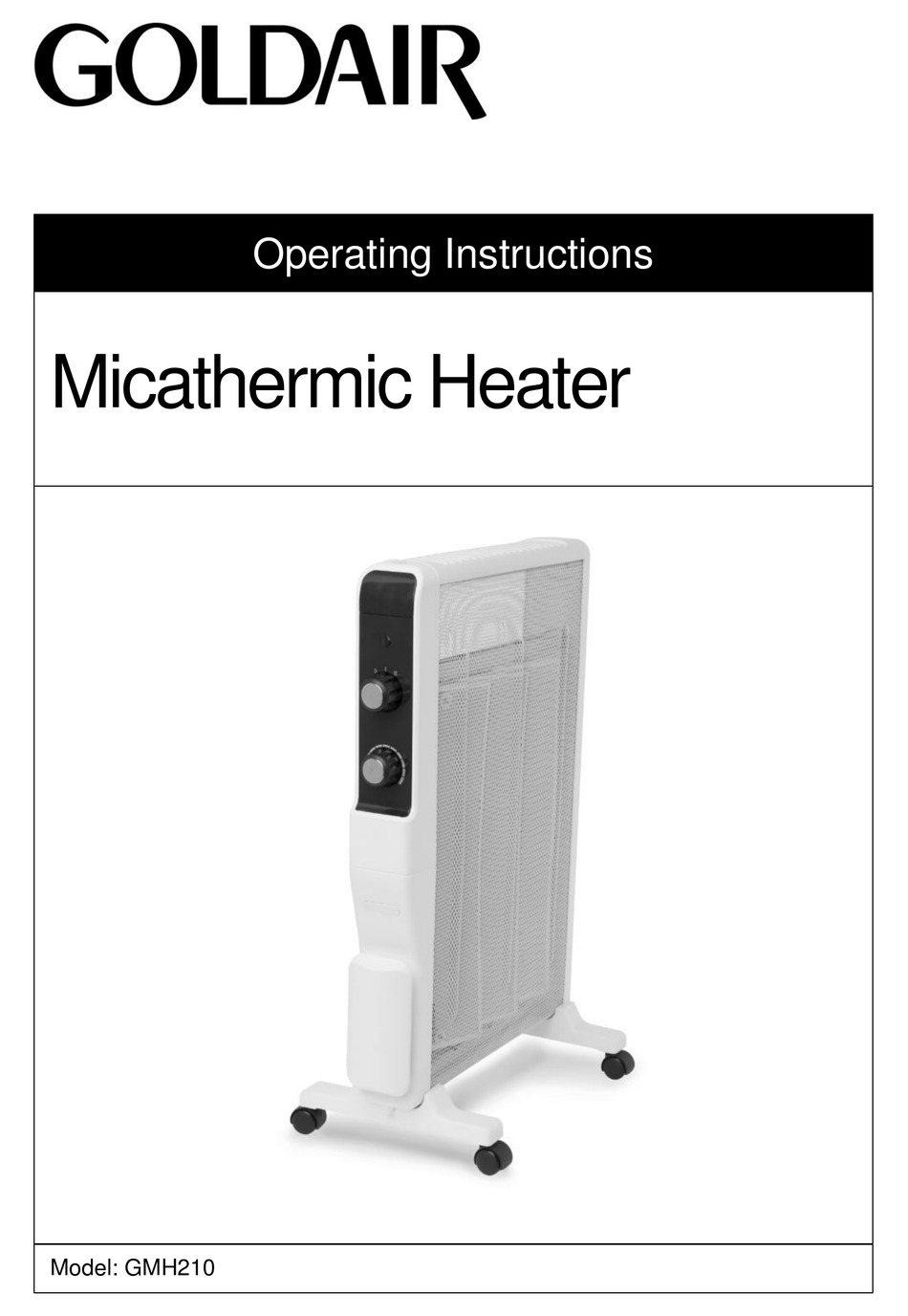 GOLDAIR GMH210 OPERATING INSTRUCTIONS Pdf Download | ManualsLib