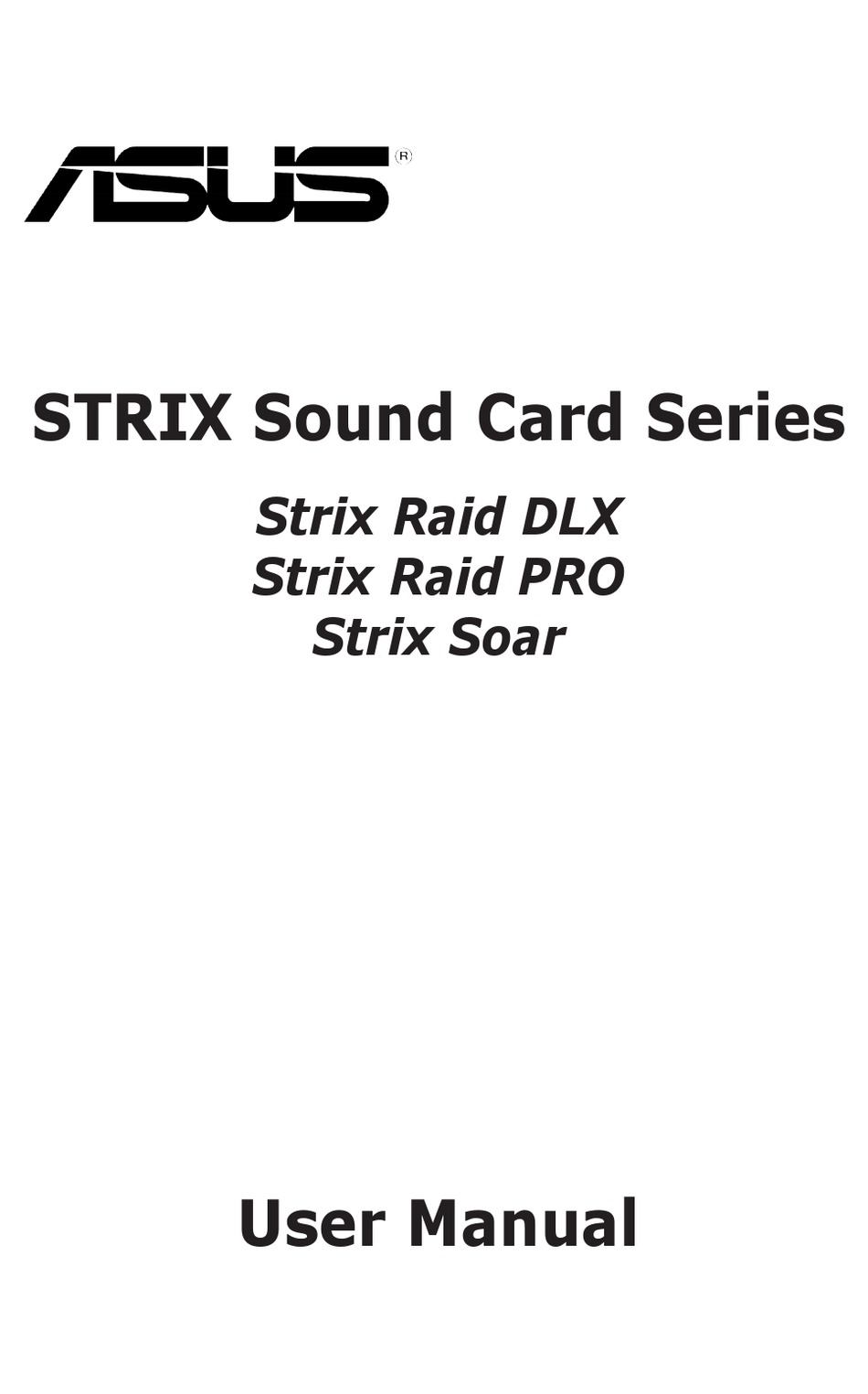 Asus Strix Raid Dlx User Manual Pdf Download Manualslib