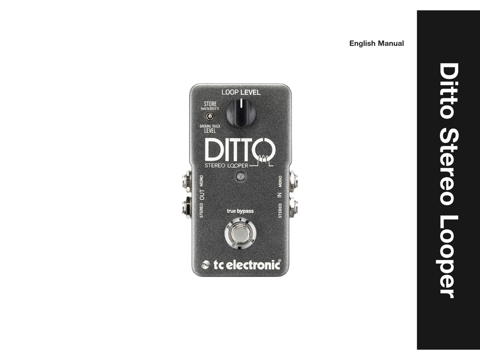Tc Electronic Ditto Manual Pdf Download Manualslib