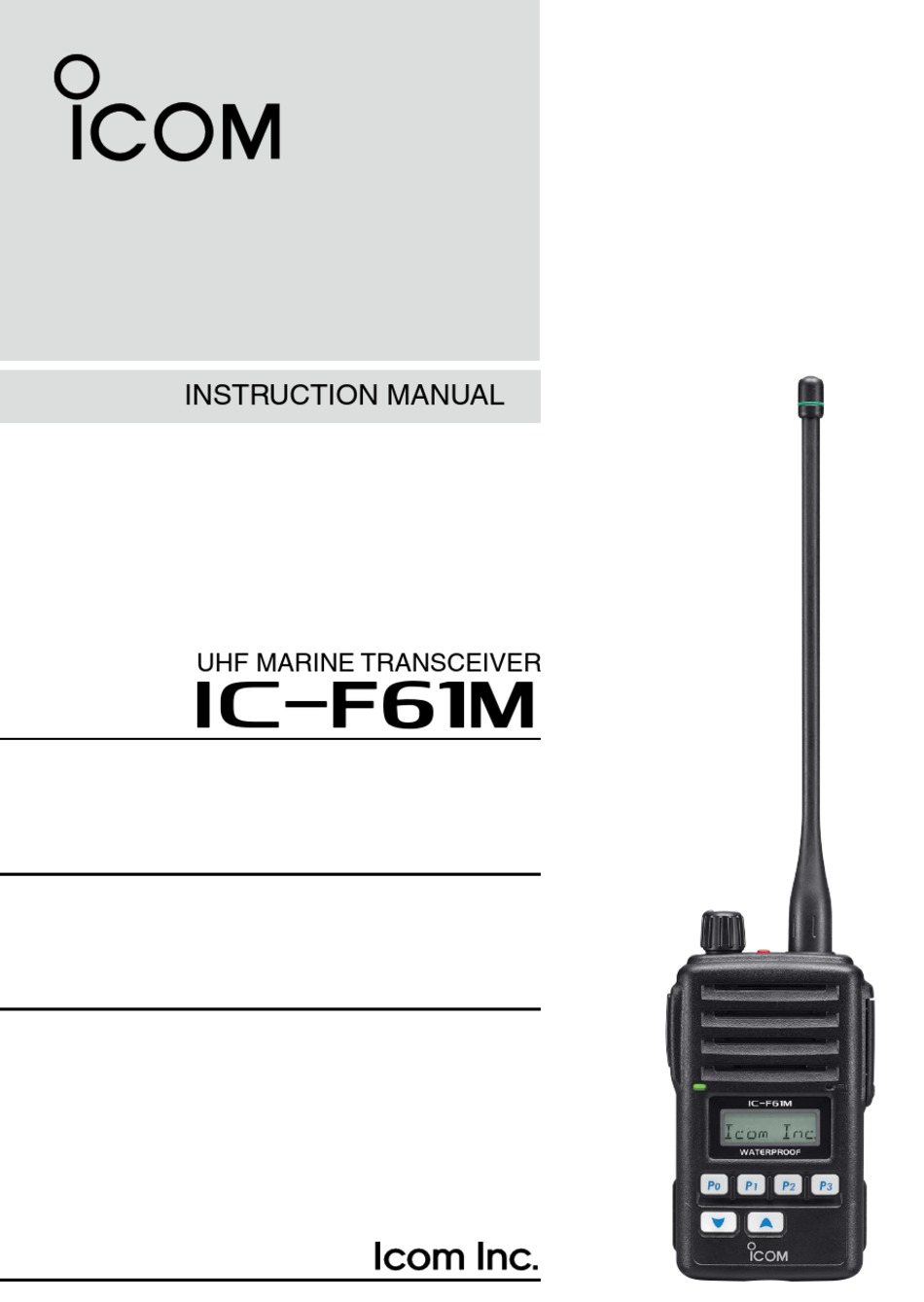 ICOM IC-F61M INSTRUCTION MANUAL Pdf Download | ManualsLib