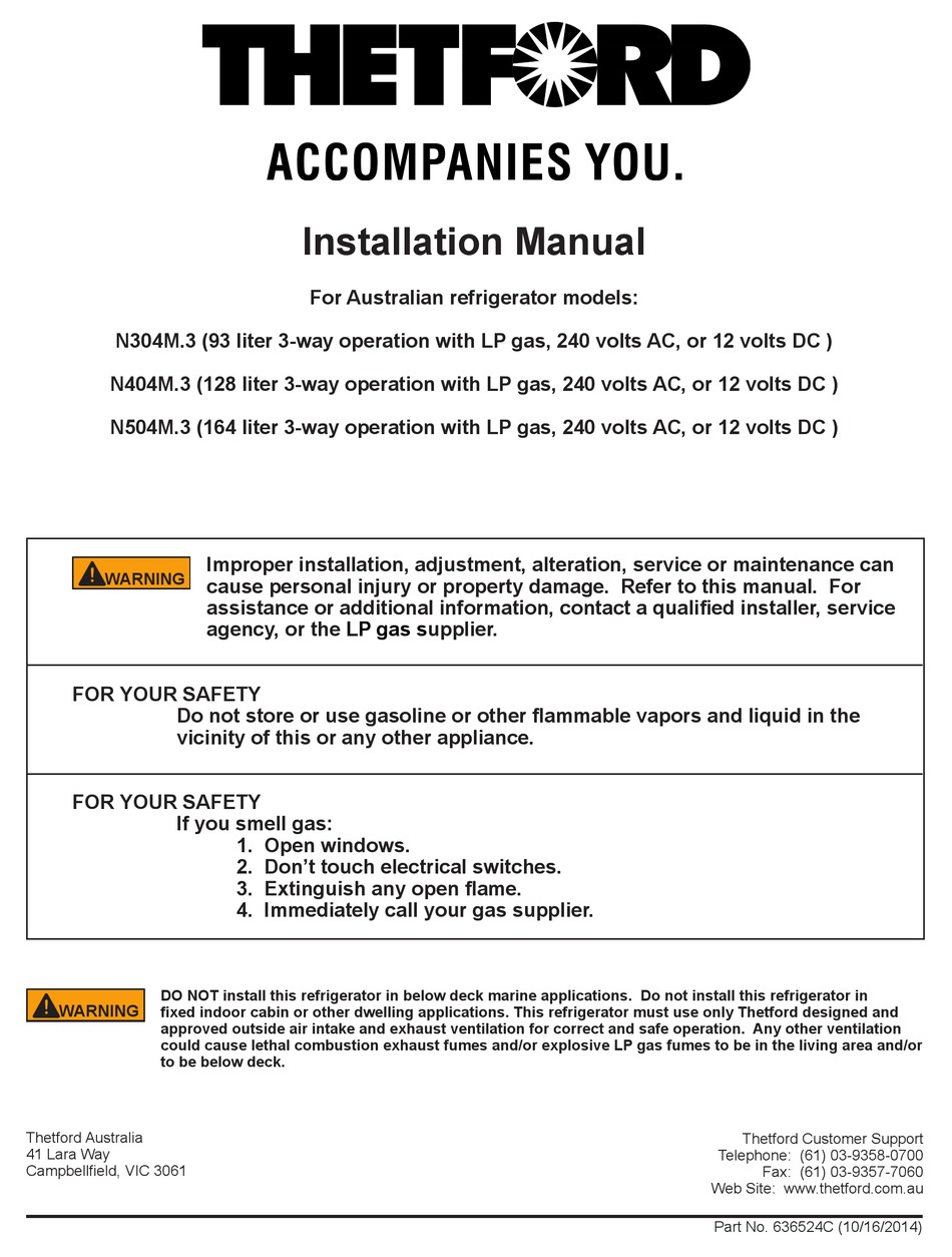 THETFORD N304M.3 INSTALLATION MANUAL Pdf Download ManualsLib