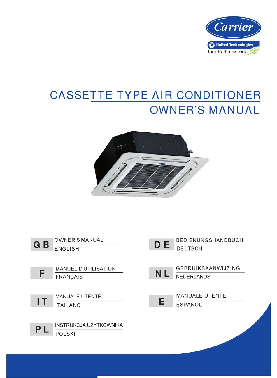 CARRIER 42QTD012DS SERIES OWNER'S MANUAL Pdf Download