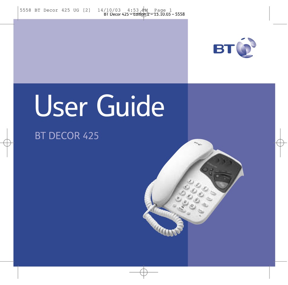 Bt Decor 425 User Manual Pdf Download Manualslib