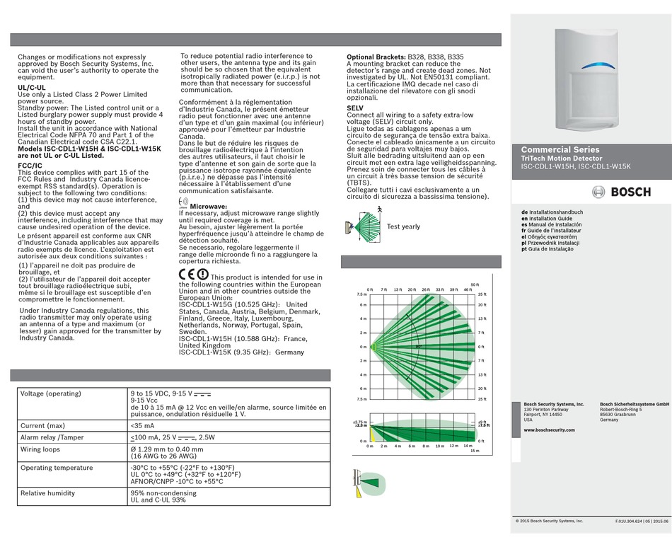 BOSCH ISC CDL1 W15H INSTALLATION MANUAL Pdf Download ManualsLib