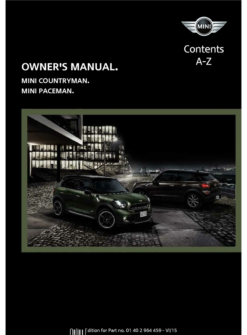 Mini Countryman Owners Manual Pdf Download Manualslib