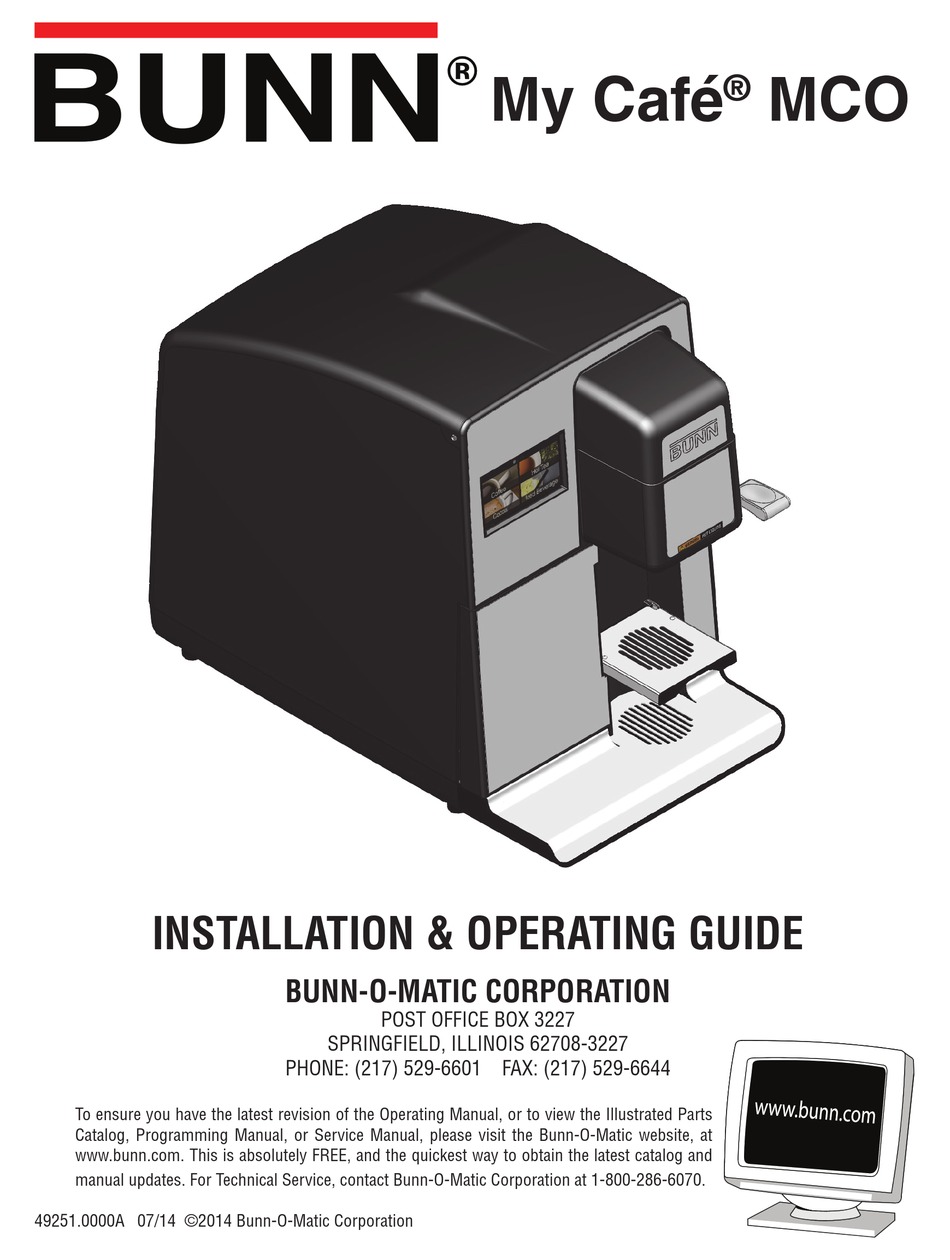bunn my cafe manual
