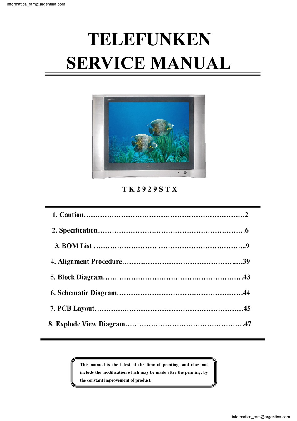 Telefunken Tk2929stx Service Manual Pdf Download Manualslib