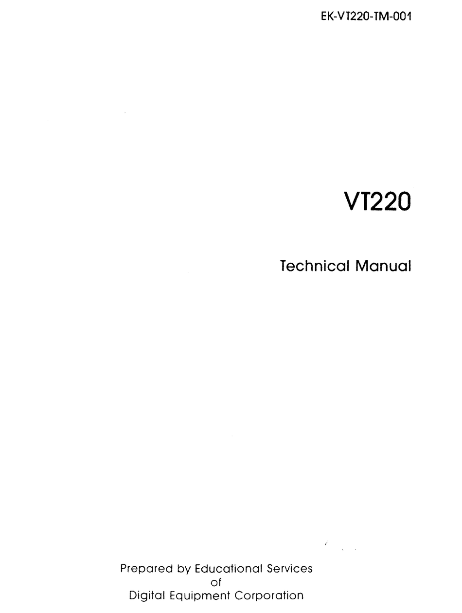 DEC VT220 TECHNICAL MANUAL Pdf Download | ManualsLib