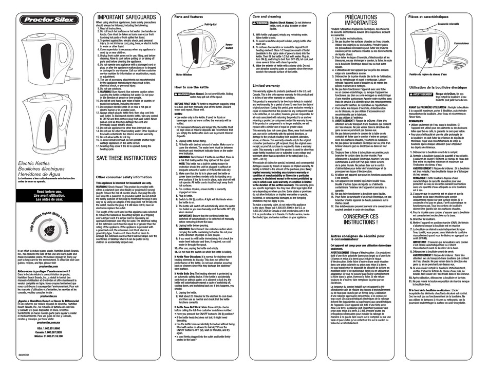 PROCTORSILEX K4080Y MANUAL Pdf Download ManualsLib