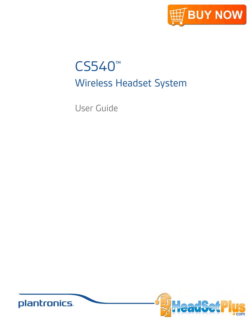 PLANTRONICS CS540 USER MANUAL Pdf Download ManualsLib