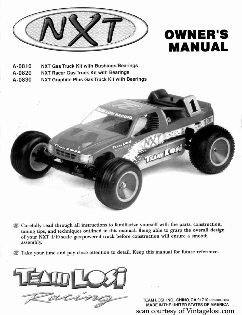 TEAM LOSI NXT A-0810 OWNER'S MANUAL Pdf Download | ManualsLib