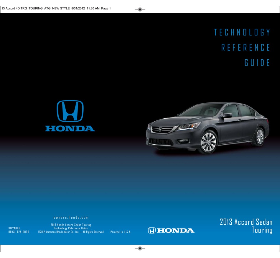 HONDA 2013 ACCORD SEDAN TECHNOLOGY REFERENCE MANUAL Pdf Download