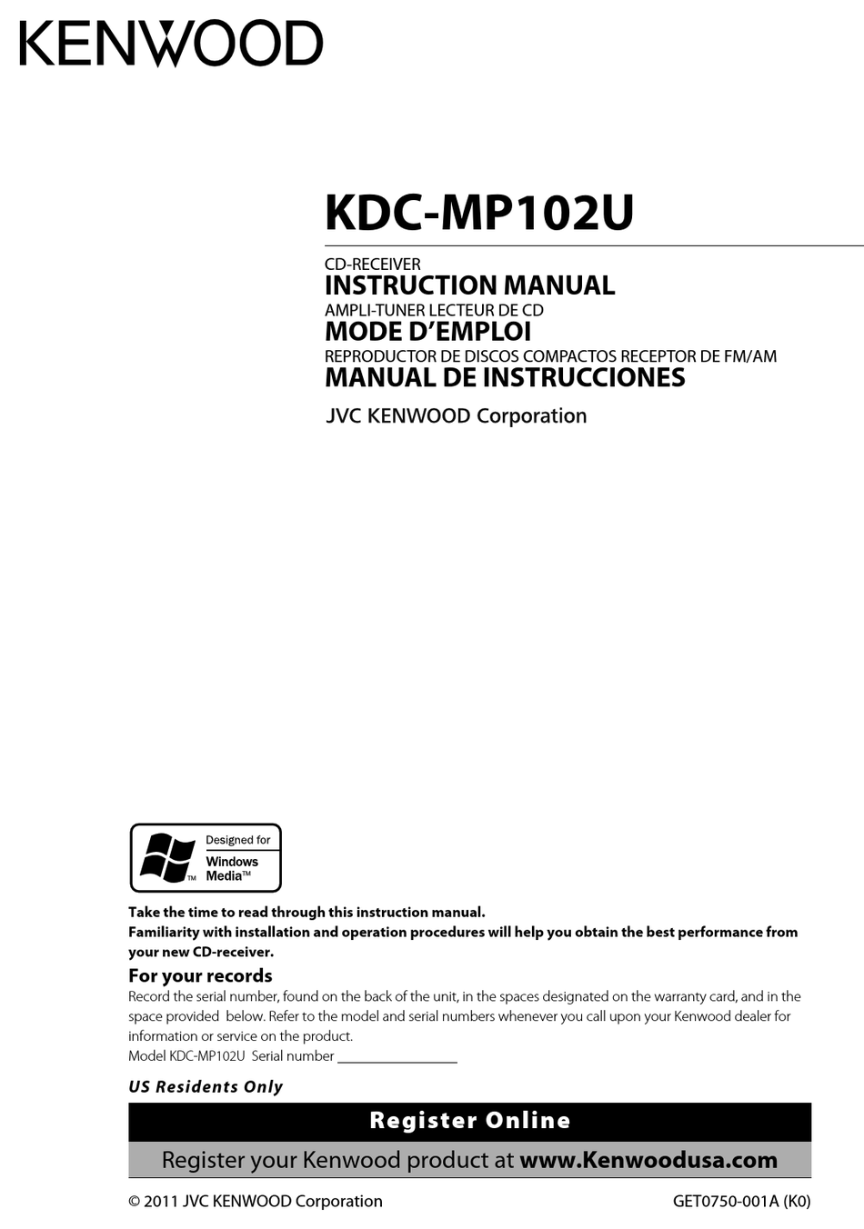Preparation; How To Attach/Detach The Faceplate; How To Reset Your Unit;  How To Prepare The Remote Controller - Kenwood KDC-MP102U Instruction Manual  [Page 3] | ManualsLib