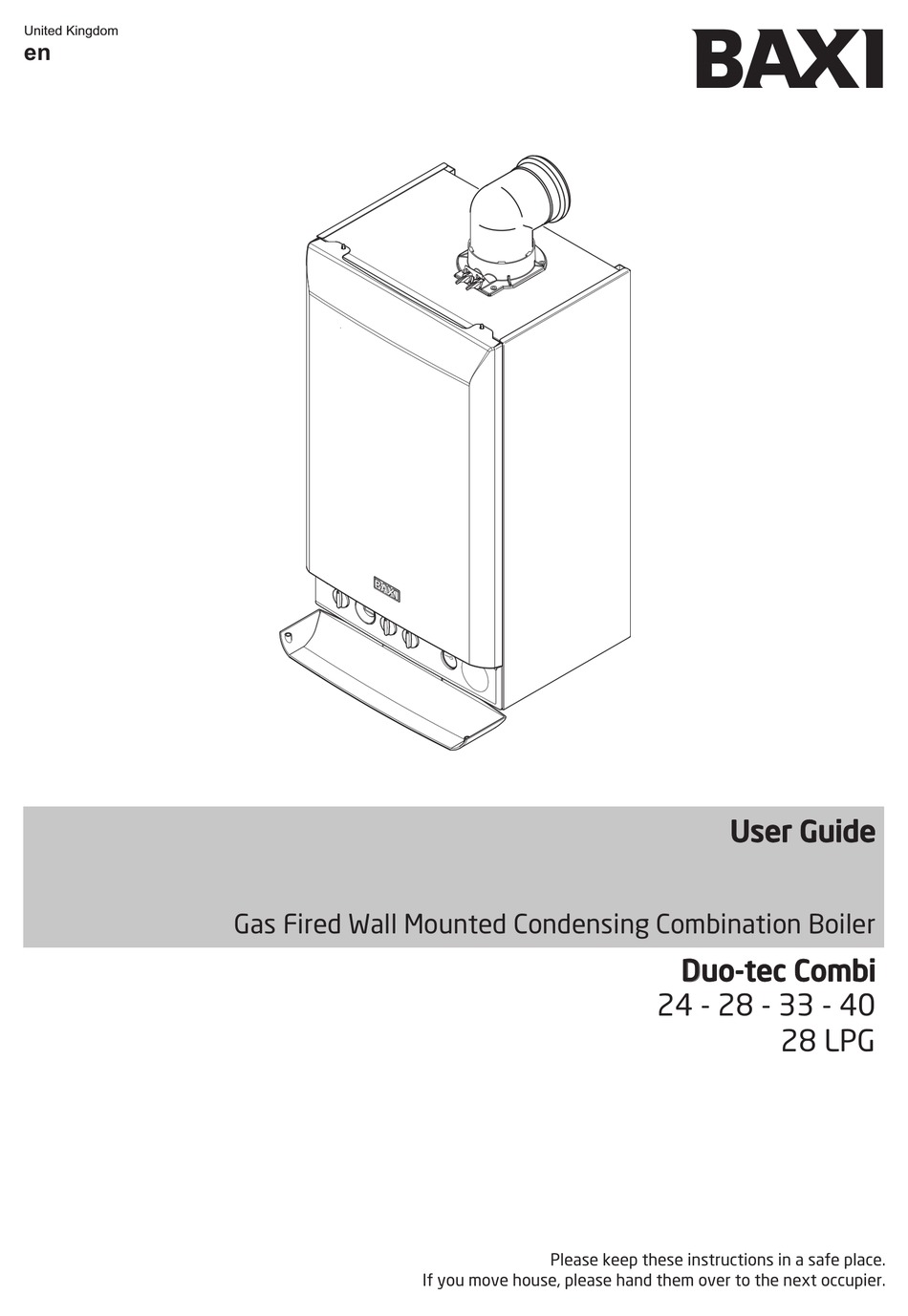 BAXI DUOTEC 24 COMBI ERP USER MANUAL Pdf Download ManualsLib