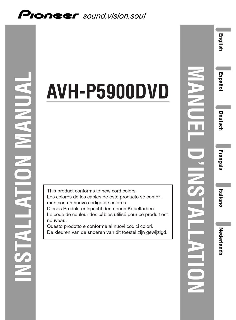 PIONEER AVH-P5900DVD INSTALLATION MANUAL Pdf Download | ManualsLib