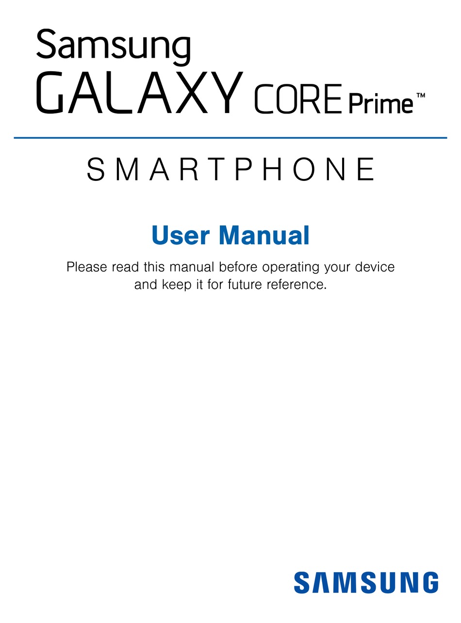 Samsung Galaxy Core Prime User Manual Pdf Download Manualslib