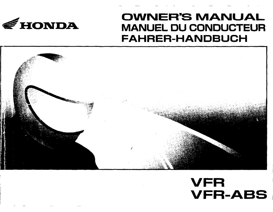 Honda Vfr Owner S Manual Pdf Download Manualslib