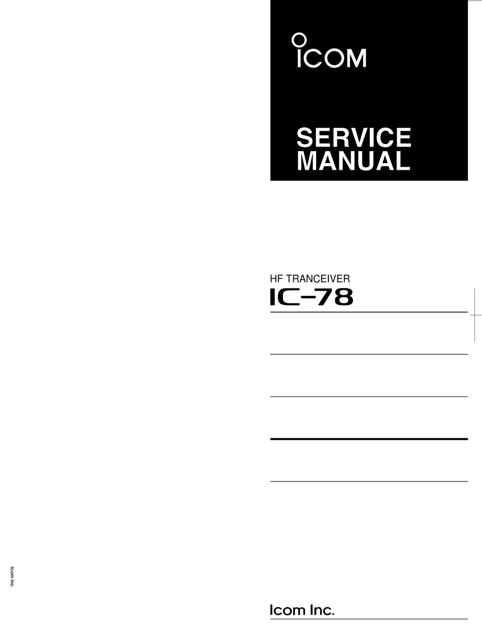 IC78 SERVICE MANUAL Pdf Download ManualsLib