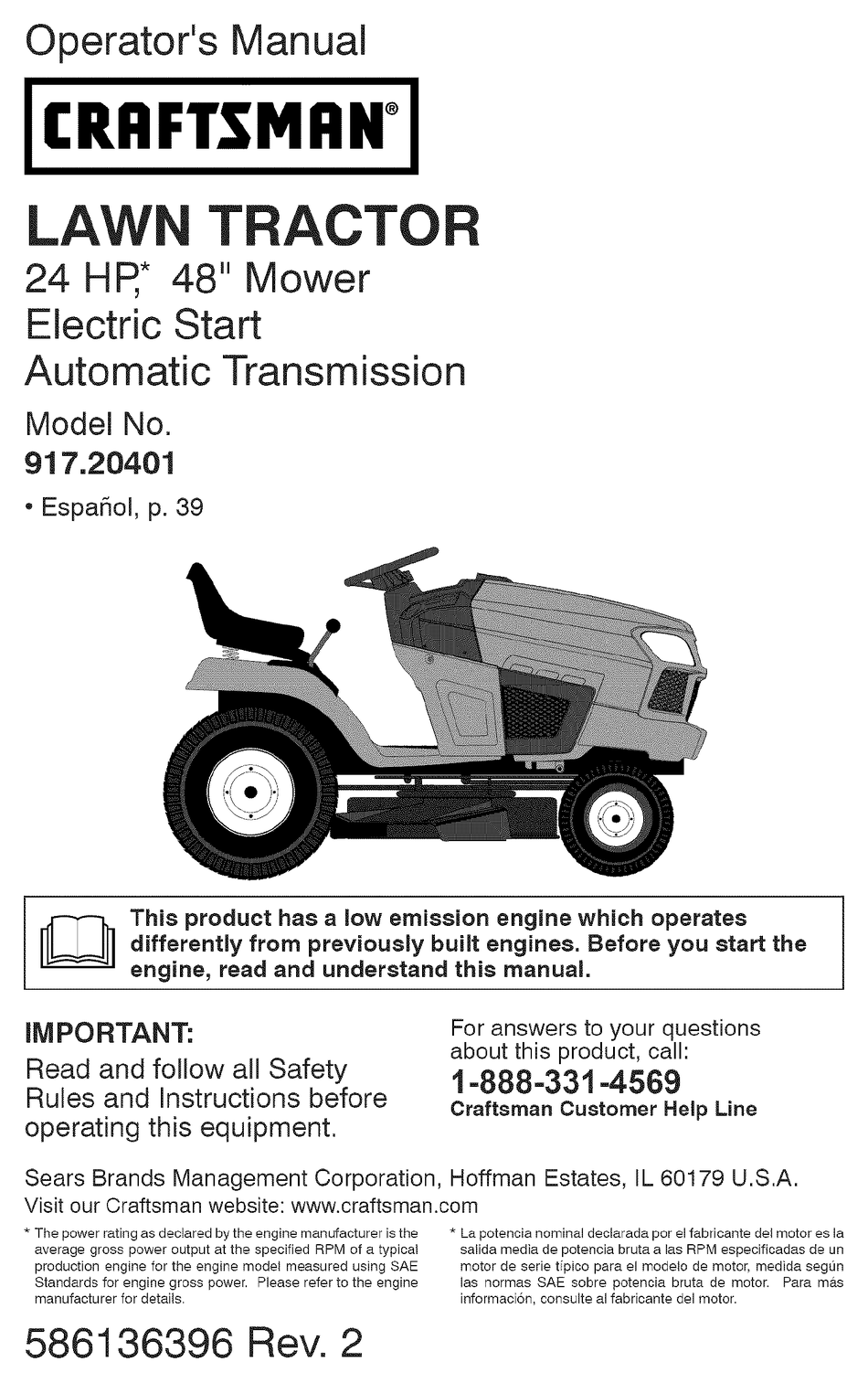 Craftsman z510 best sale owner's manual