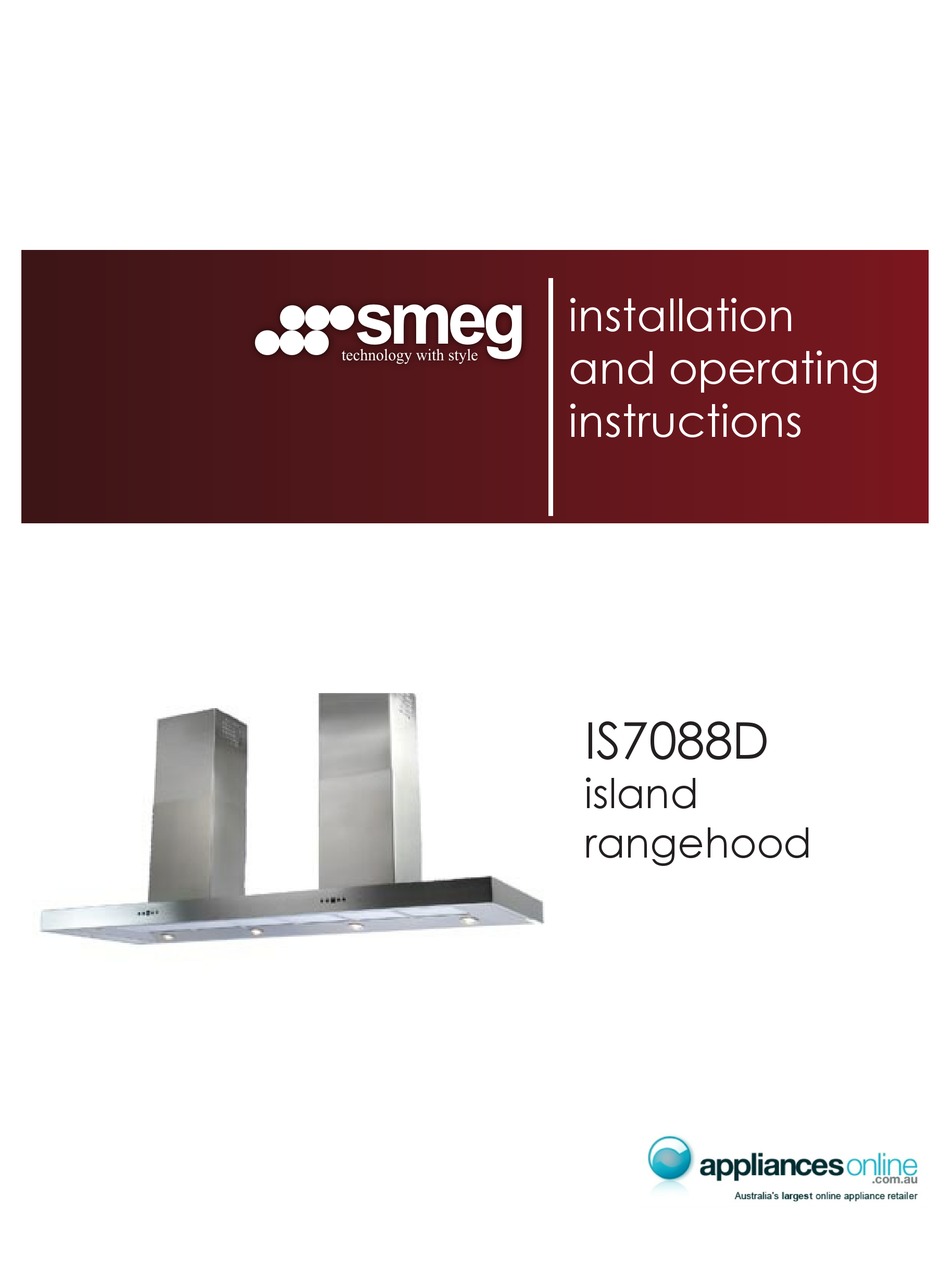 SMEG IS7088D INSTALLATION AND OPERATING INSTRUCTIONS MANUAL Pdf