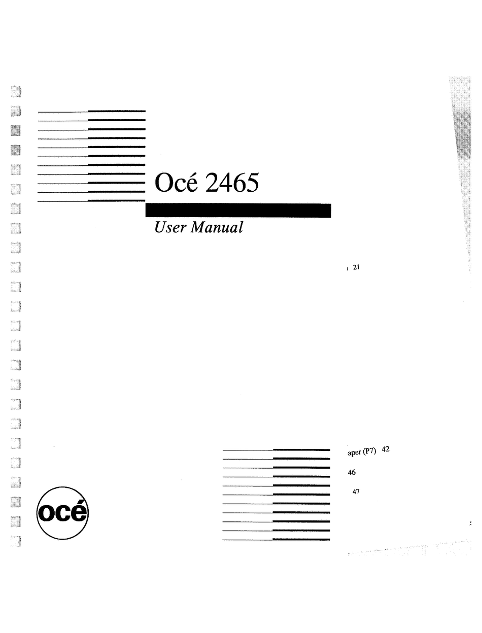 OCE 2465 USER MANUAL Pdf Download ManualsLib