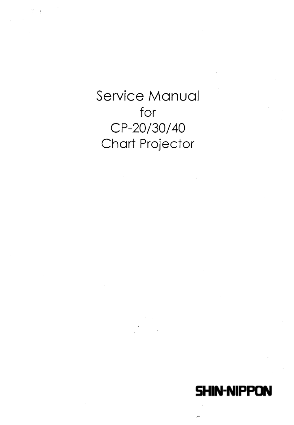 SHINNIPPON CP 20 SERVICE MANUAL Pdf Download ManualsLib
