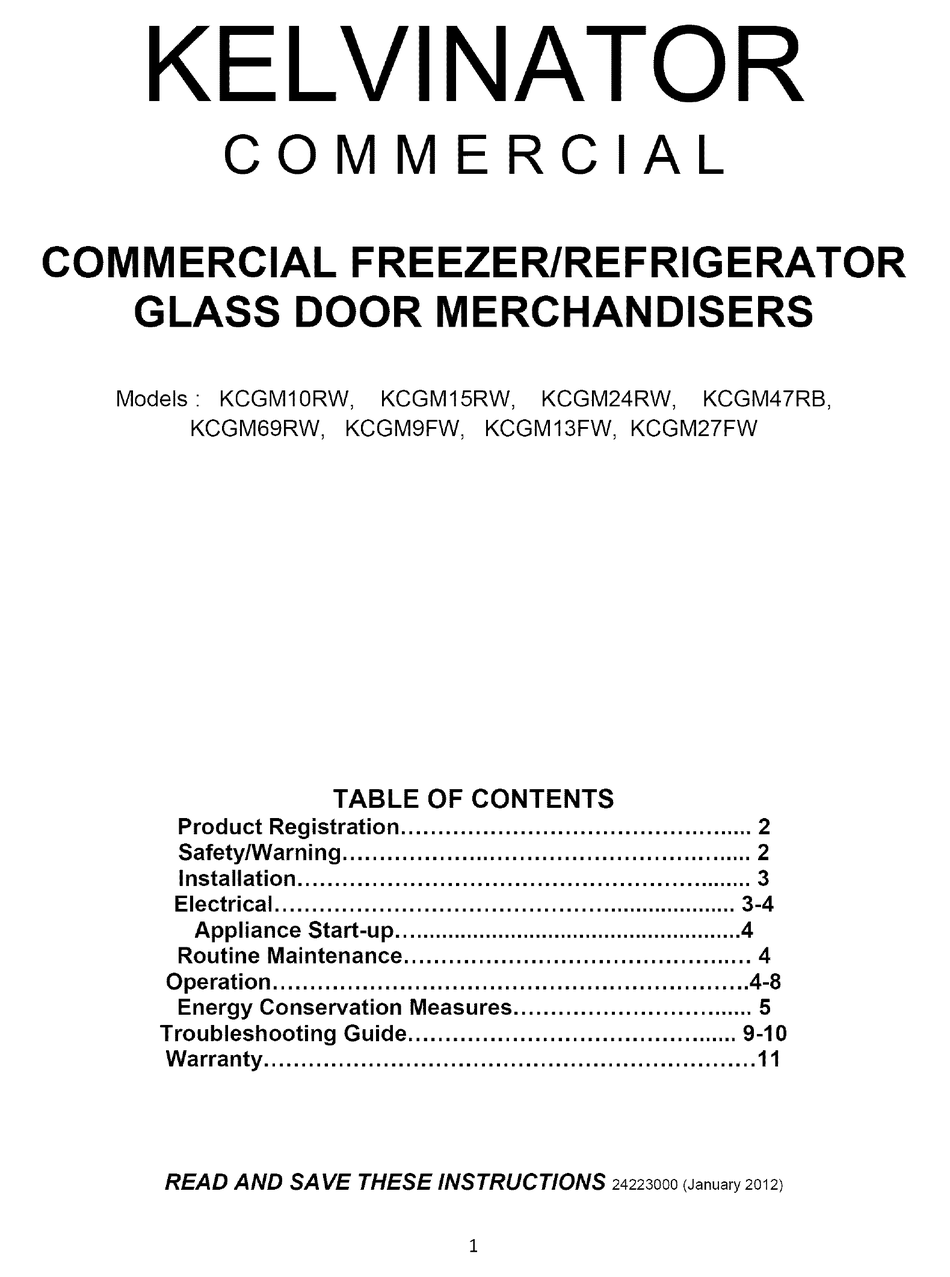 KELVINATOR KCGM10RW INSTRUCTIONS MANUAL Pdf Download ManualsLib
