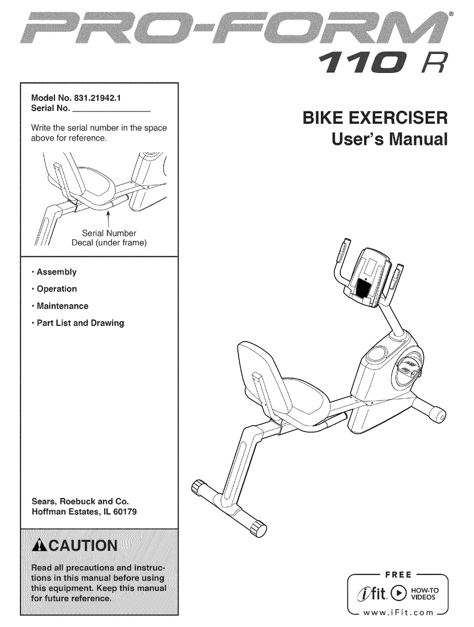 Proform 110r recumbent exercise sales bike