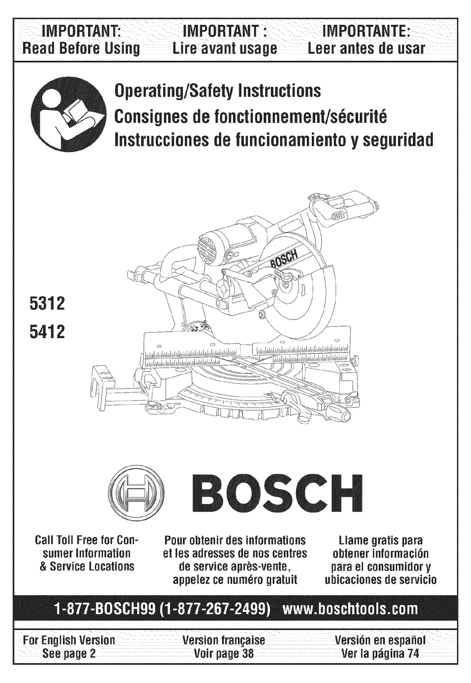 Bosch 5312 Operating Safety Instructions Manual Pdf Download Manualslib
