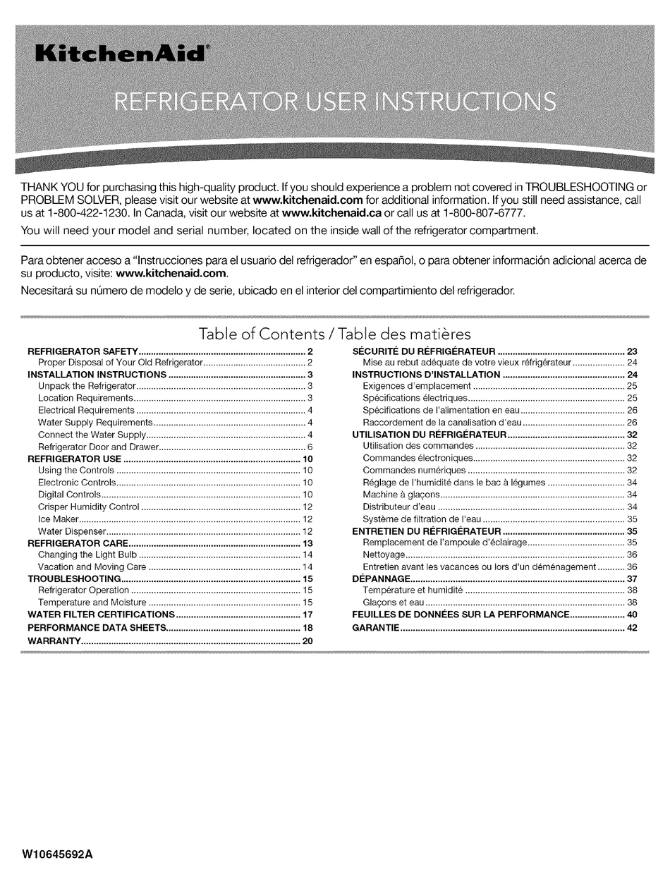 KITCHENAID KBLS22KCMS00 USER INSTRUCTIONS Pdf Download ManualsLib