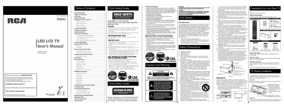 RCA LED29B30RQ USER MANUAL Pdf Download | ManualsLib