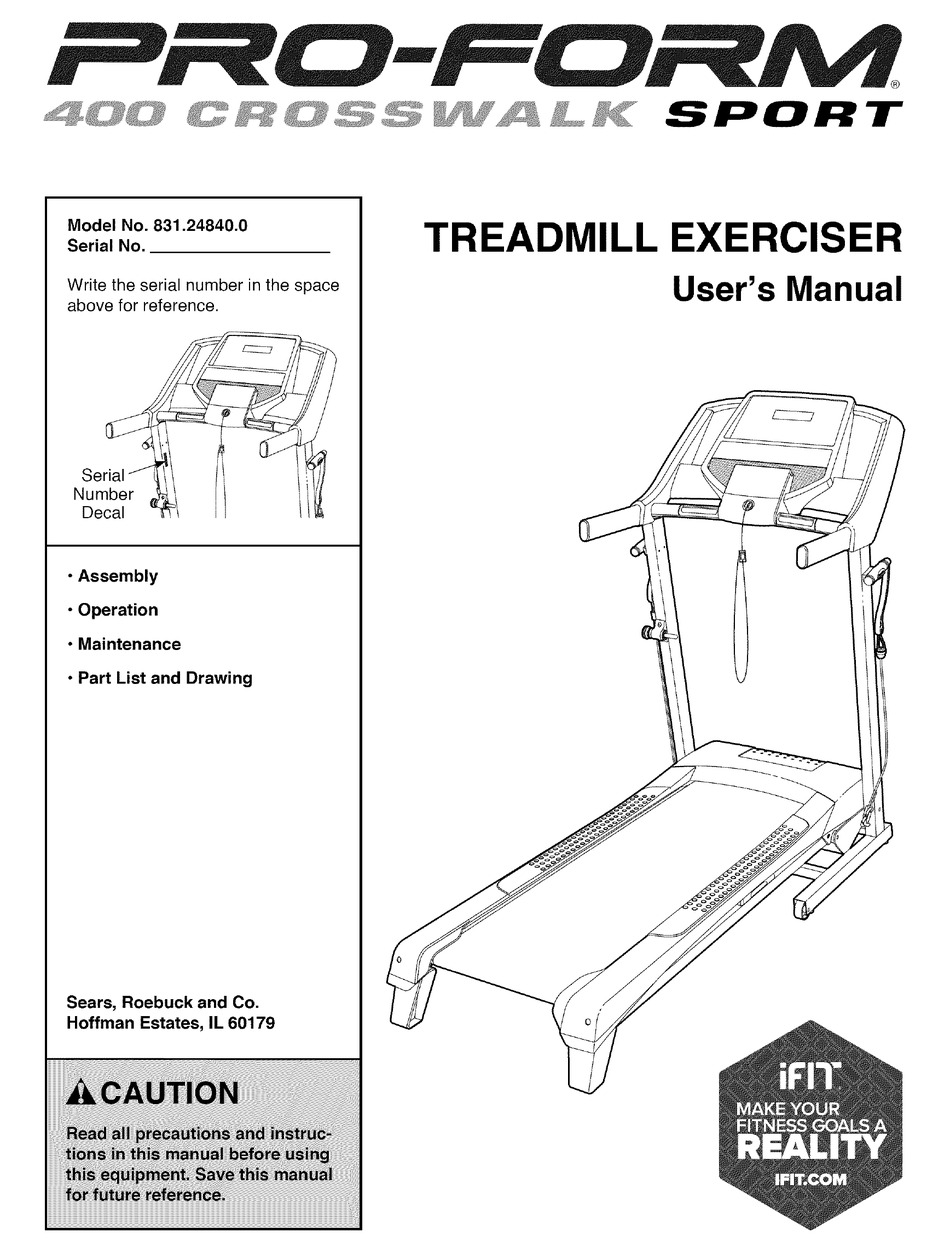 Proform 400 best sale crosswalk sport treadmill