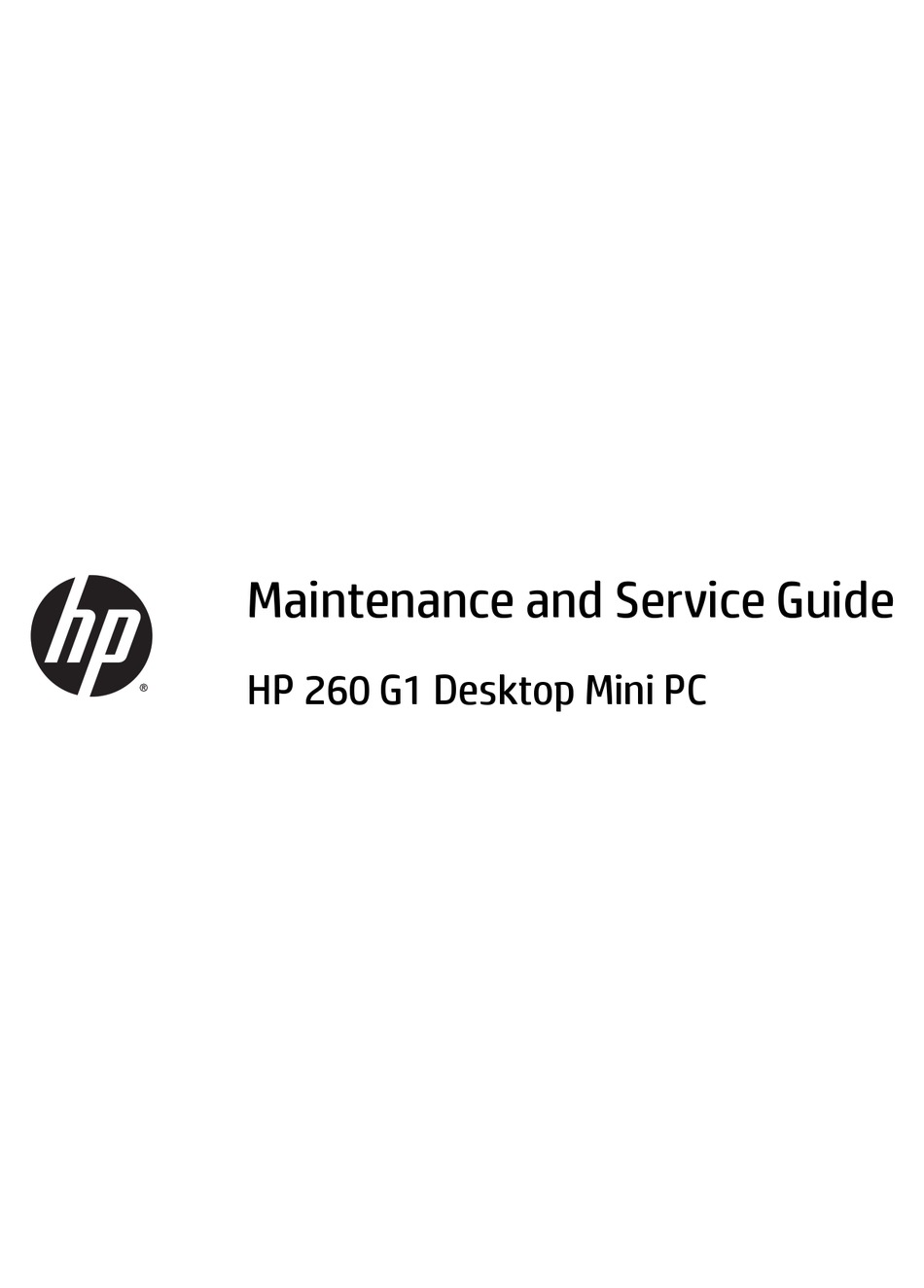 Hp 260 G1 Maintenance And Service Manual Pdf Download Manualslib