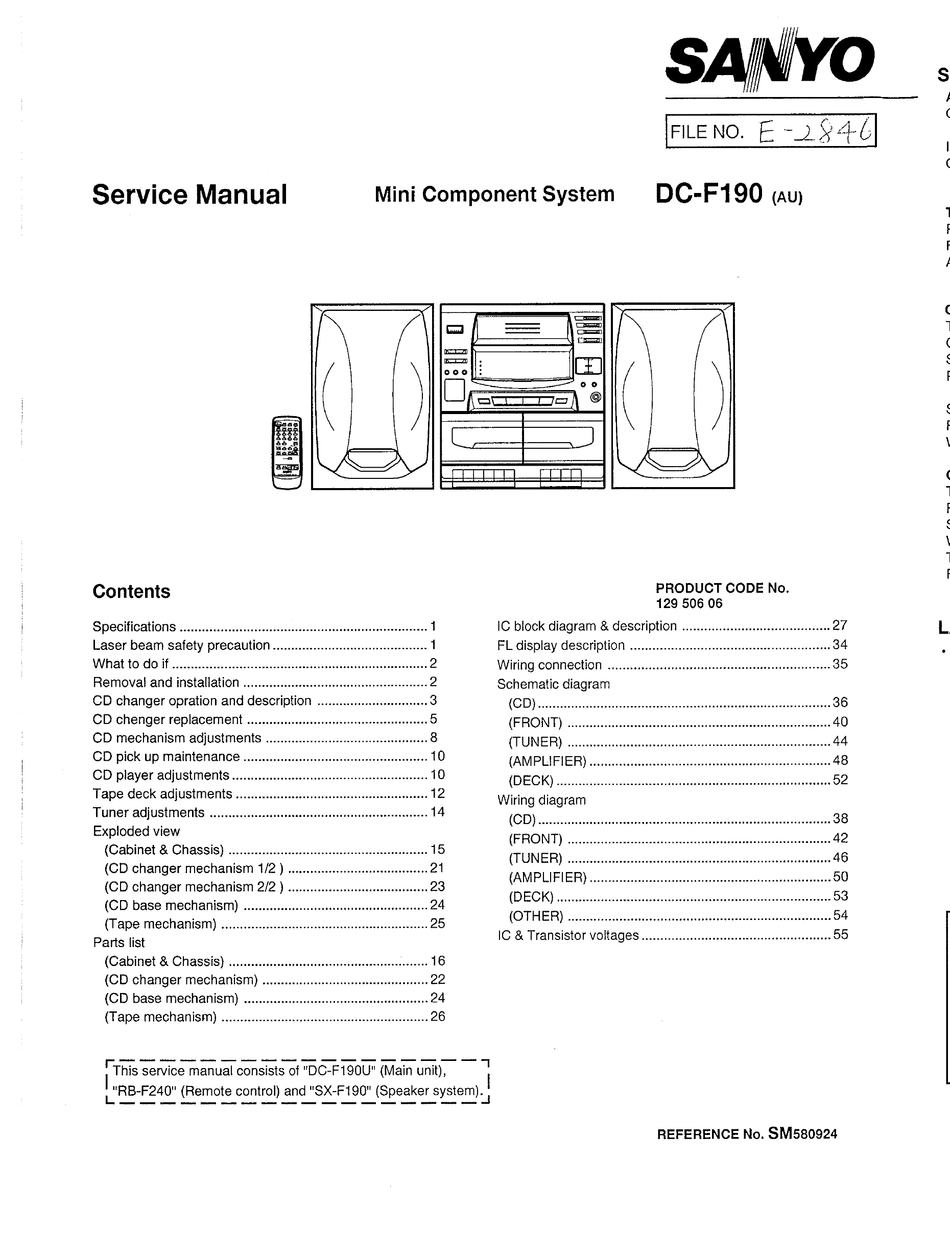 User manual Sanyo ECJ-D100S (English - 21 pages)